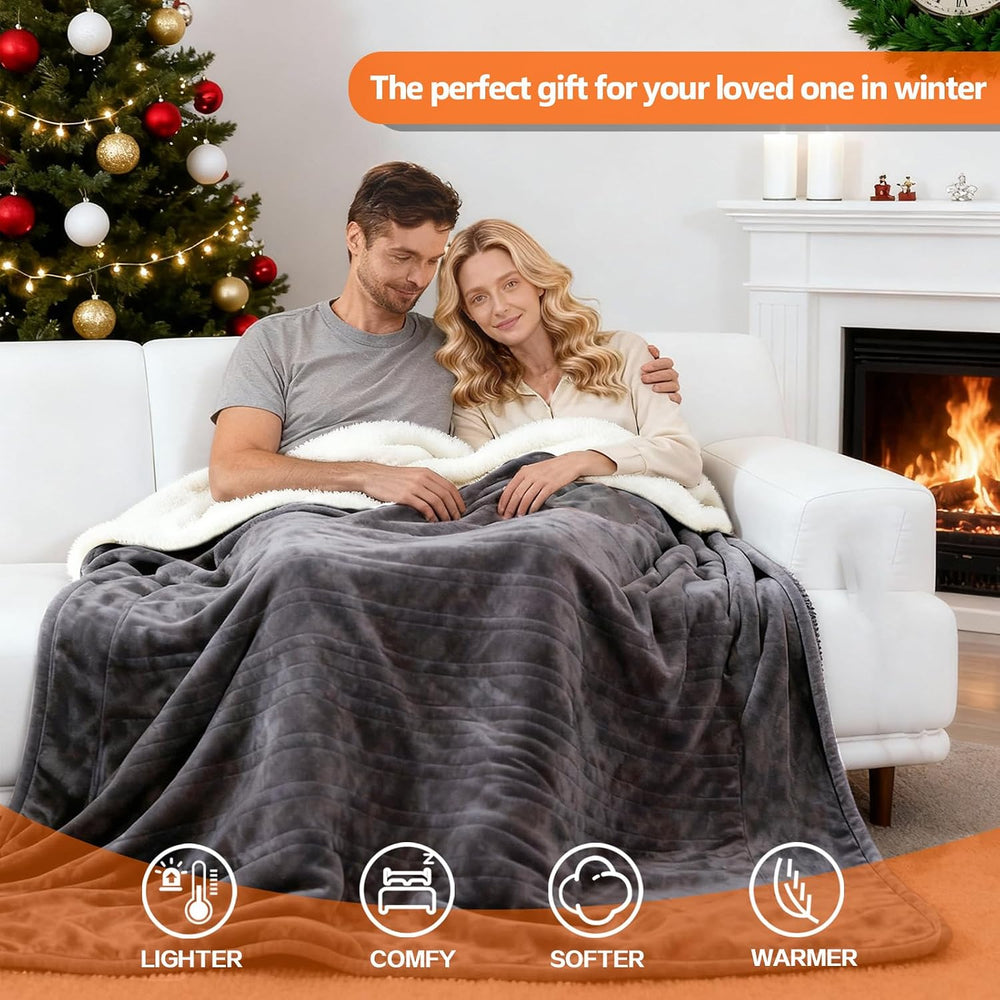 Electric Heated Blanket Queen Size 84''x90'' Machine Washable