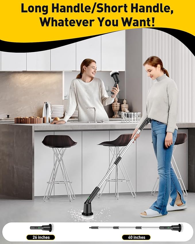 Electric Spin Scrubber for Cleaning Bathroom, Shower Scrubber Rotary Floor - Image 5
