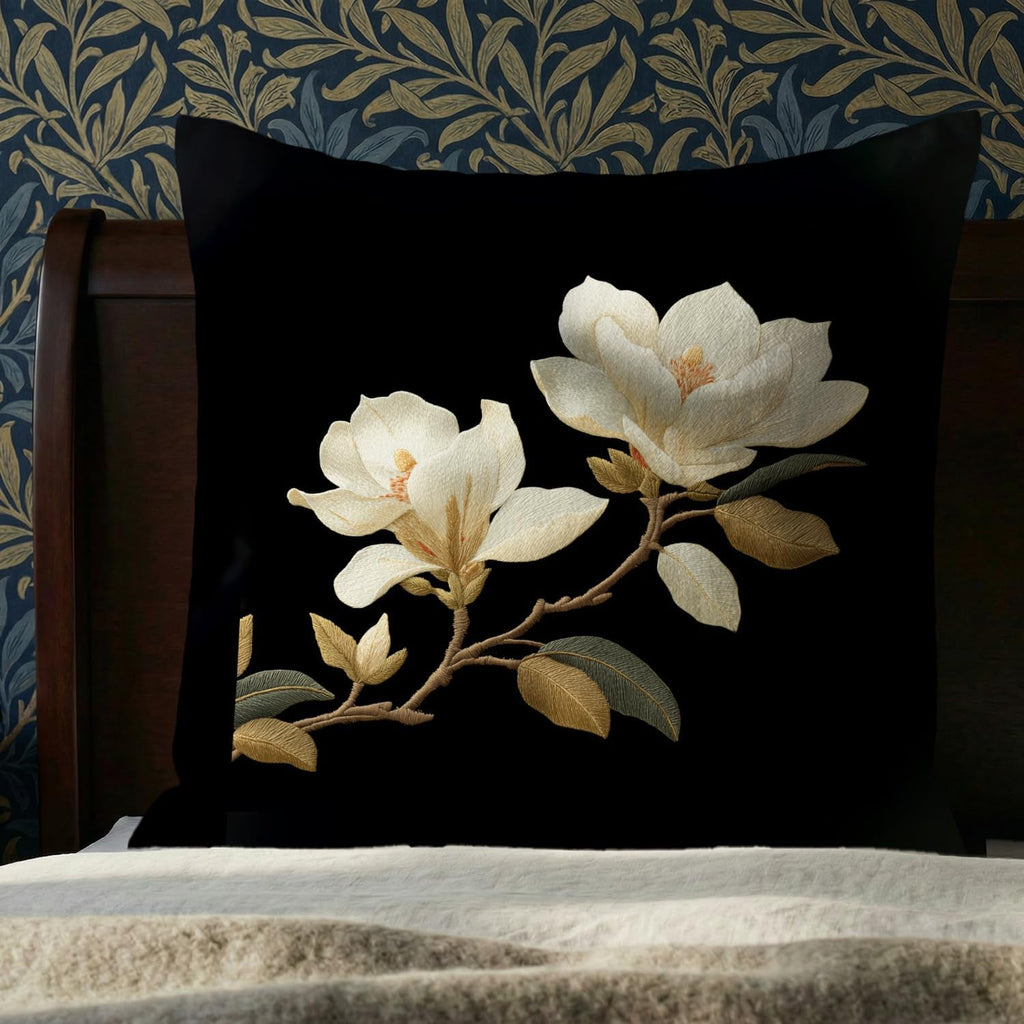 Vintage Tree Print Pillowcase 18x18 Inch, Soft Retro Throw Pillow Cover for Couch Sofa, Farmhouse Living Room Bedroom Decor – Ideal Gift for Housewarming Birthday Christmas (White Magnolia)