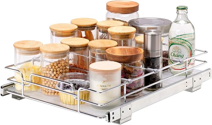 VEVOR 12.5"Wx16.5"Dx3.5"H Pull Out Cabinet Organizer, Heavy Duty Slide Out by VEVOR