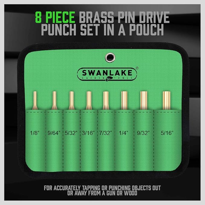 SWANLAKE 8-Piece Brass Punch Set, Removing Repair Tool1/8" - Image 2