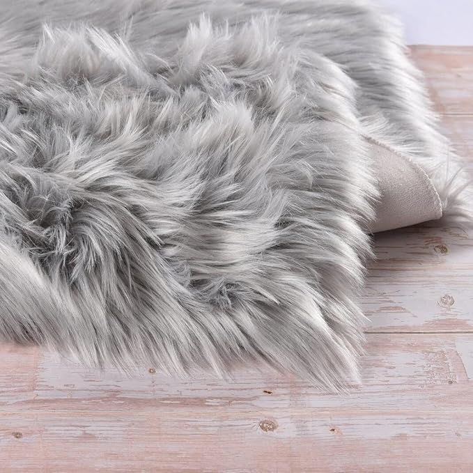 ORINOVA Silver Grey Washable Furry Area Rugs - Image 6