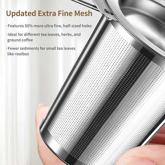 2Pack Long-Handled Tea Strainer, BOMANSI BOMS Stainless Steel Tea Infuser - Image 4