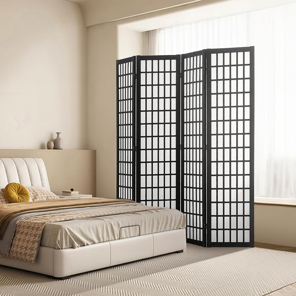 VEVOR Room Divider, 4 Panel Japanese Room Divider, Folding Privacy Screen