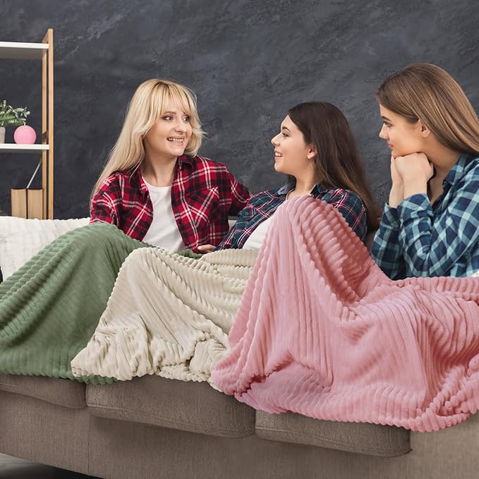 Buryeah 12 Pcs Flannel Throw Blanket Bulk 50 x 60 in Sleepover Blanket Outdoor - Image 4