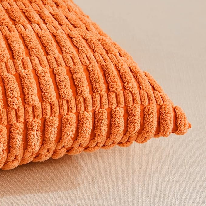 Fancy Homi 4 Packs Orange Fall Decorative Throw Pillow Covers 26x26 Inch - Image 4