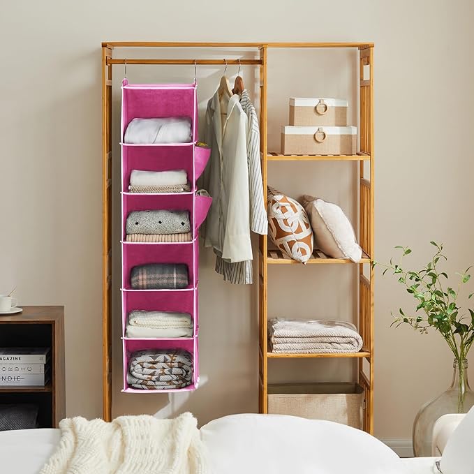 YOUDENOVA Hanging Closet Organizer and Storage, 6-Shelf Closet Hanging Storage - Image 4