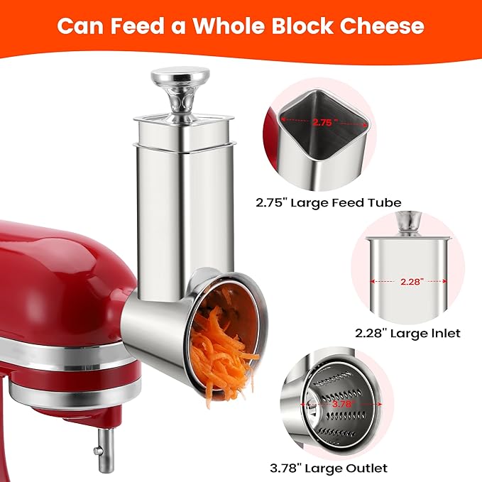 Stainless Steel Slicer Shredder Attachment