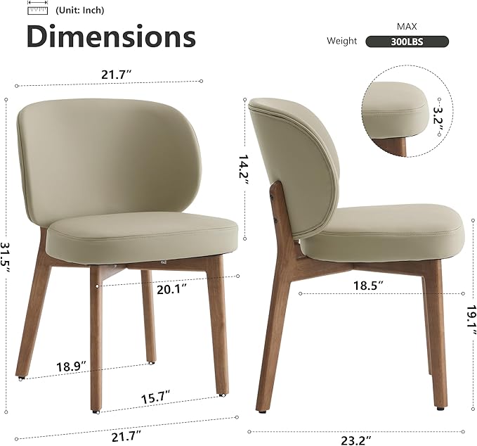 YOUNIKE Dining Chair with High Back Single Mid Century Modern Kitchen Chair F...