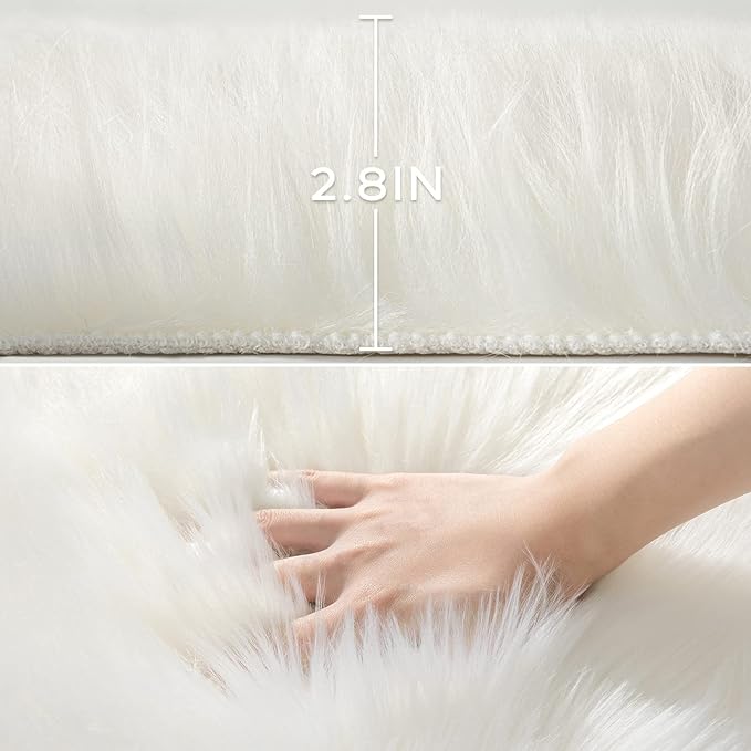 Ashler Faux Fur Rug, Fluffy Sheepskin Fur Rug, Fuzzy Ultra Soft 2.3 x 3.3 Ft - Image 3