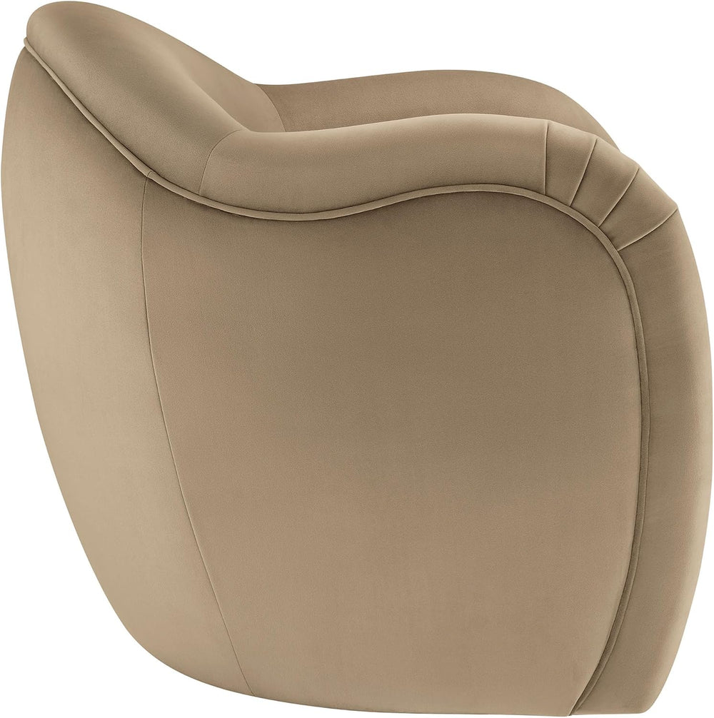 Modway Compose Barrel Chair with Performance Velvet Fabric in Taupe – Upholst...