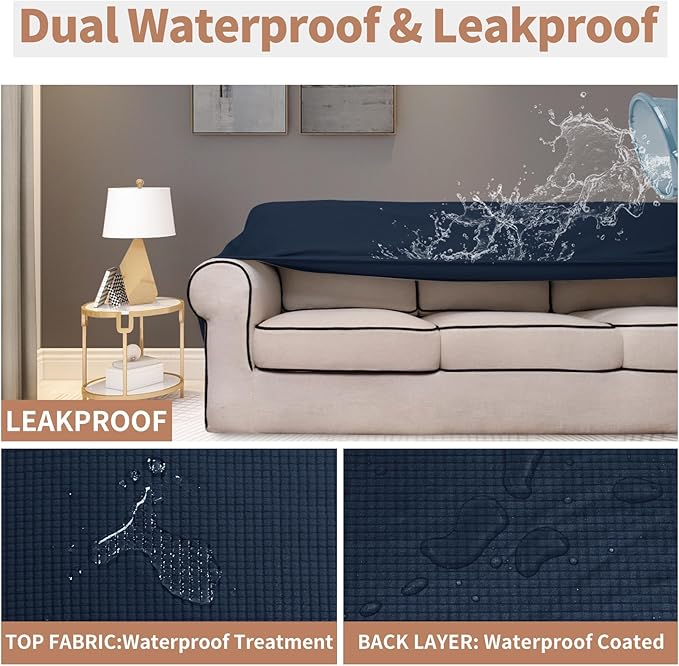 Easy-Going 100% Waterproof Couch Cover, Dual Waterproof Sofa Cover, Stretch - Image 3