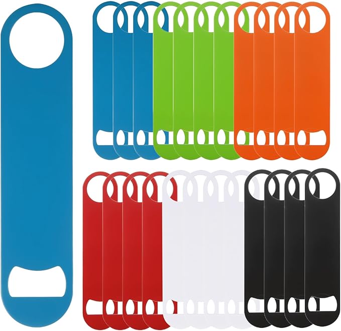 QTLCOHD 24 Pack Flat Bottle Opener 7 Inch Stainless Steel Bottle Openers Bulk by WelcomeToQTLCOHD