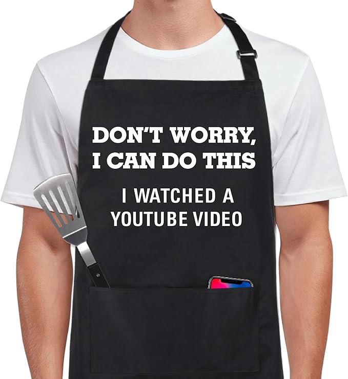 Xornis 100% Cotton Funny Apron for Men Women Adjustable Bib Aprons by Xornis