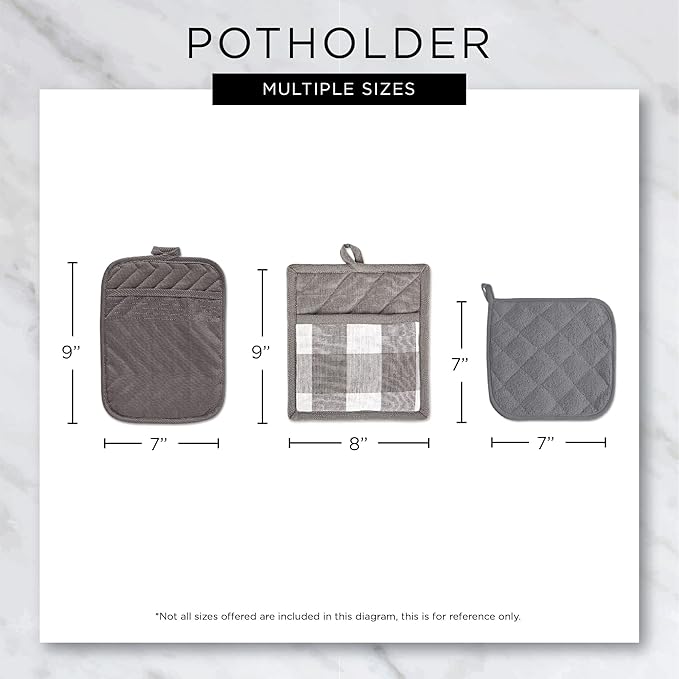 DII Home Sweet Farmhouse Kitchen Collection, Potholder/Oven Mitt/Dishtowel Set - Image 5