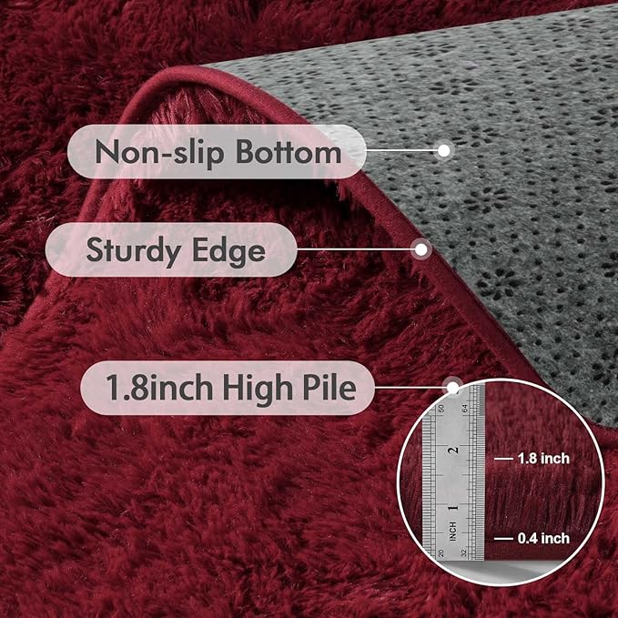Area Rugs for Living Room, 6x9 Feet Soft Fluffy Shagg Plush Rug High Pile Large - Image 6