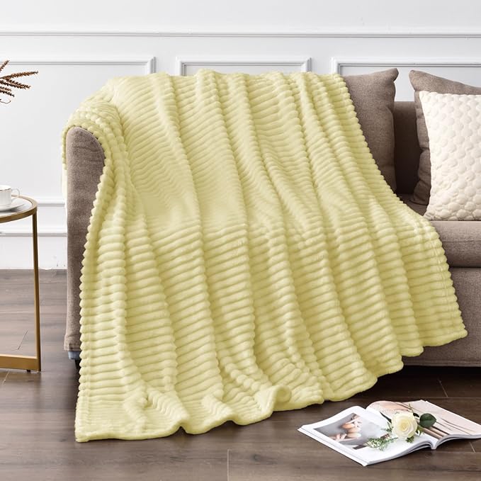 BEDELITE Fleece Blanket Twin Size – 3D Ribbed Jacquard Soft and Warm Decorative - Image 2