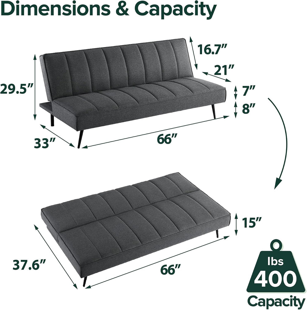 Zinus Quinn Sleeper Sofa, Convertible Sofa, Futon Sofa Bed, 2 in 1 Folding So...