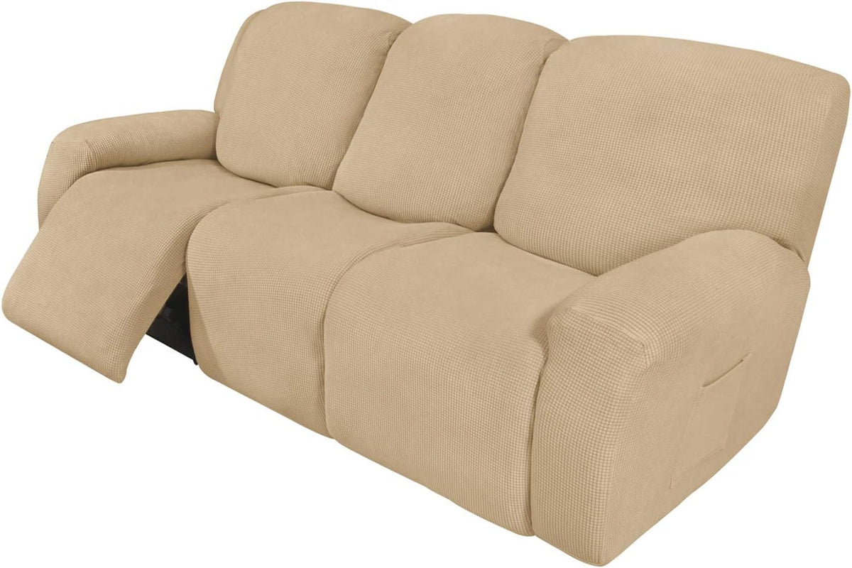 easy-going 8 pieces recliner couch stretch sofa slipcover, main product view