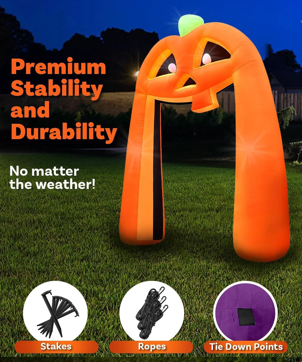 10FT Halloween Inflatables Pumpkin Archway, Halloween Pumpkin Inflatable Buil...
