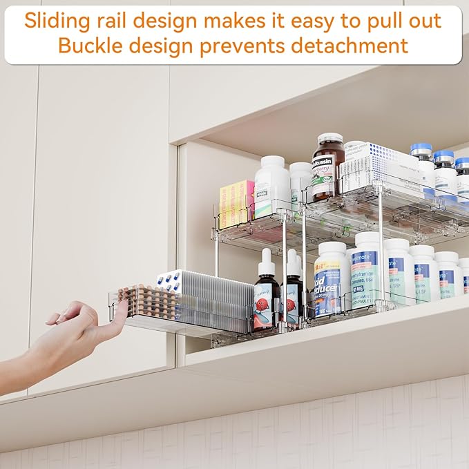 Yieach 2 Tier Sliding Spice Racks - Image 2