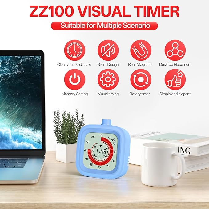 Digital Visual Timer for Kids 12hours Countdown countup Kitchen Timer Student - Image 2