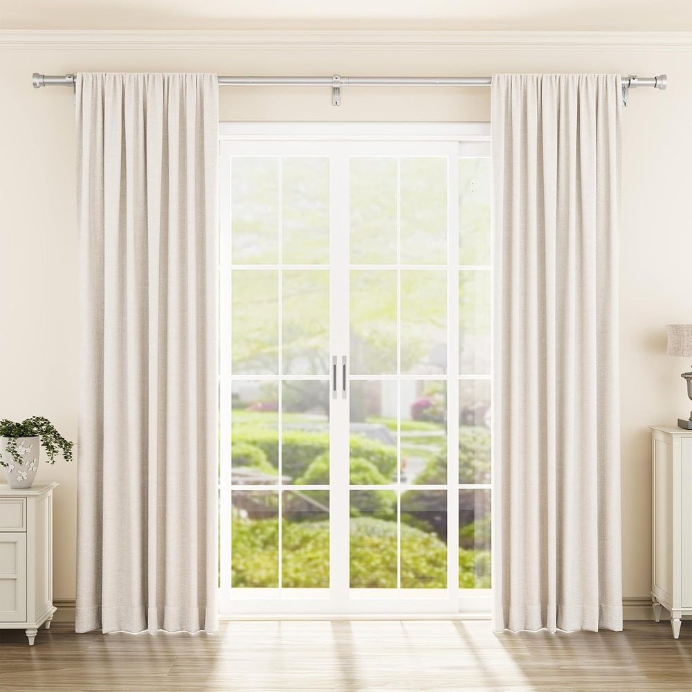 YaFex Curtain Rods 32-144 Inch, Heavy Duty 1 Inch Adjustable Curtain Rod for ...