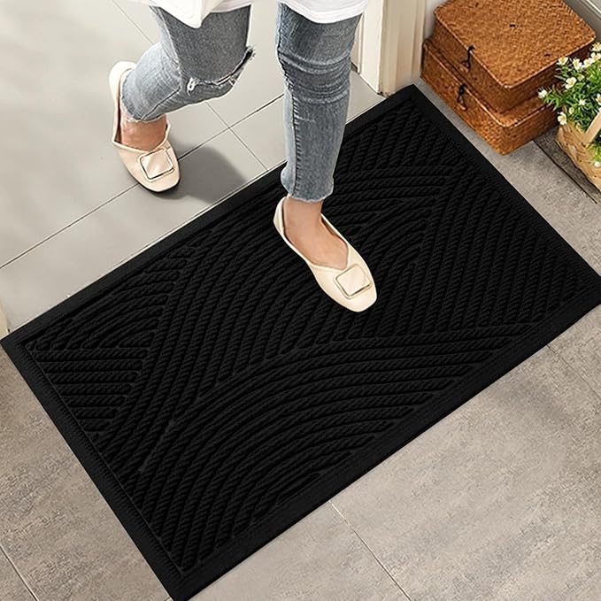 HIYARD Sturdy Front Door Mat, Absorbent Muddy Dirt Resist Welcome Door Mats by HIYARD
