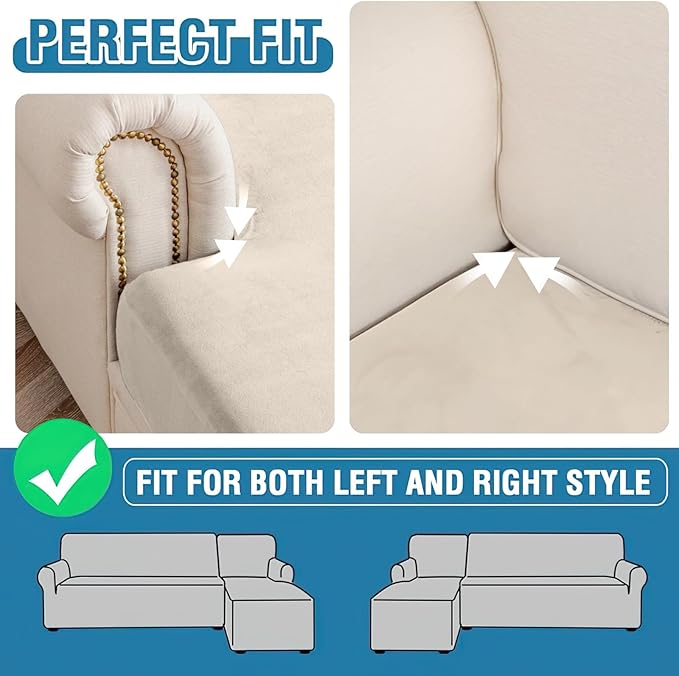 Couch Cover Stretch Velvet Sofa Cushion Cover 2-Piece - Image 6