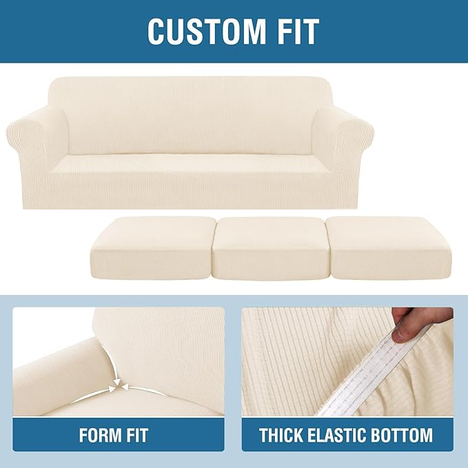 H.VERSAILTEX 4 Piece Stretch Sofa Covers - Image 4