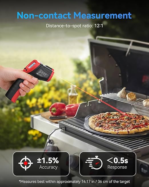 Wintact Infrared Thermometer Temperature Gun -58℉ to 1094℉, Digital IR Heat - Image 3