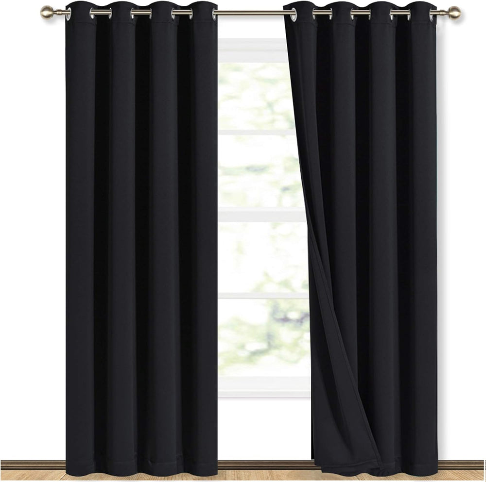 NICETOWN Black Full Blackout Curtains for Dining Room 52"W x 84"L 2...
