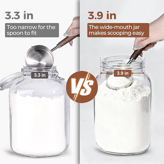 ComSaf 1 Gallon Wide Mouth Mason Jars 2 Pcs, 128 oz Glass Jars - Image 3