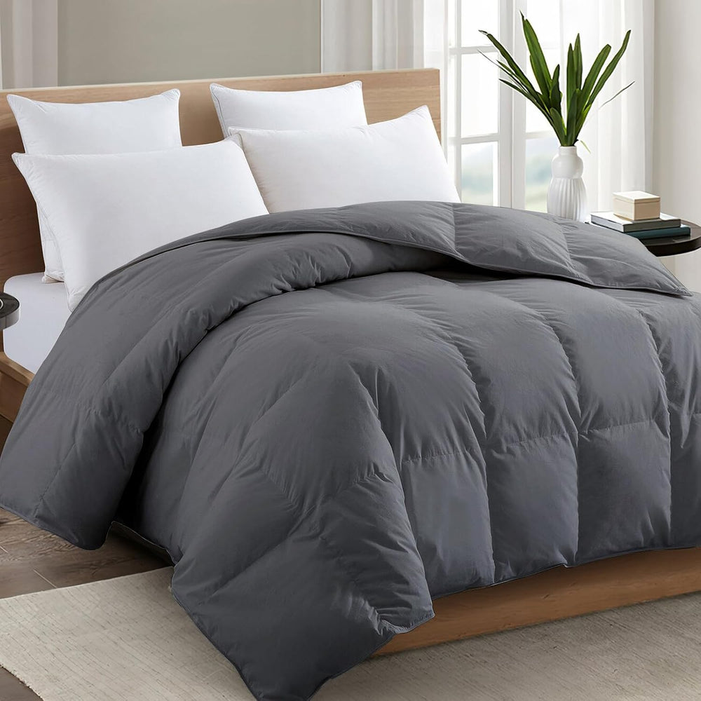 Queen Comforter, All Season Down Alternative Gray Duvet Insert