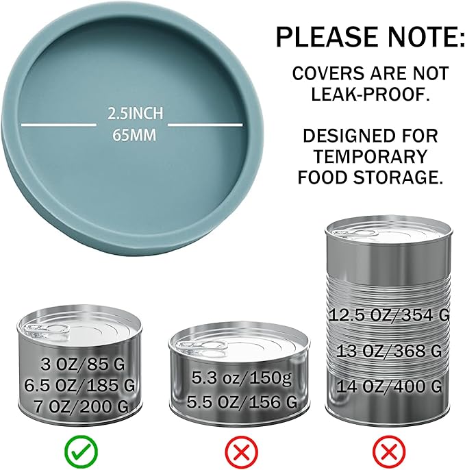 OHMO 2 Pack Cat Food Can Lids, Small Size Silicone Pet Food Can Lids Covers - Image 2