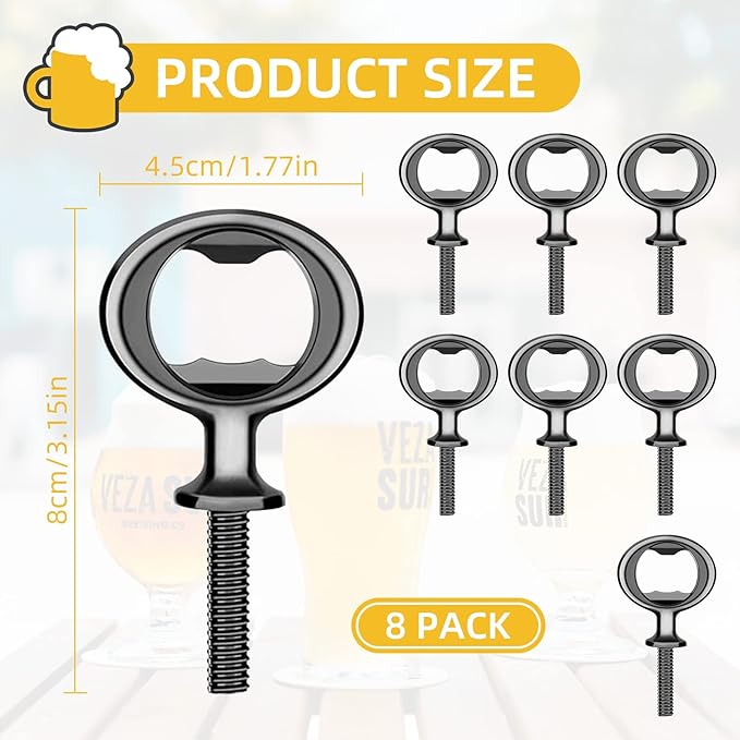 Metal Bottle Opener Kits 8 Pack Blank Stainless Steel Bottle Opener Insert Kits - Image 2