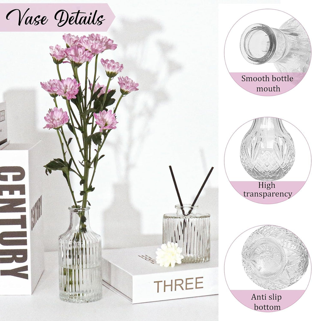 Set of 36 Glass Bud Vases Small Flower Vases for Centerpieces