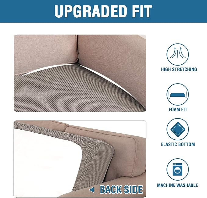 H.VERSAILTEX Super Stretch Individual Seat Cushion Covers Sofa Covers Couch - Image 6