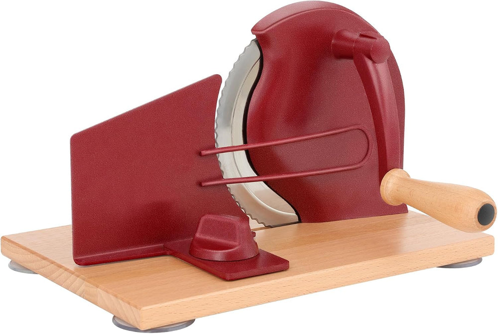 CAWIU Manual Bread Slicer with Hand Crank- Adjustable Thickness Bread Cutter