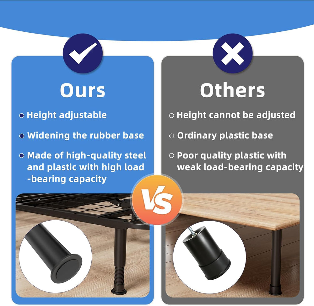 Adjustable 8-12 inch Bed Legs Metal Replacement Heavy Duty Leg M8 M10 Thread ...