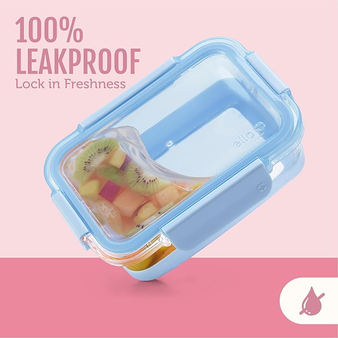 Ello Duraglass Refresh 3.4 Cup Meal Prep Sets 10Pc, 5 Pack Set- Glass Food