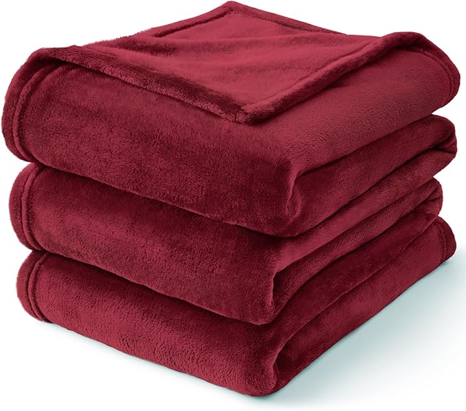 BEDELITE Fleece Blanket Twin Size Burgundy Throw Blankets - Image 8