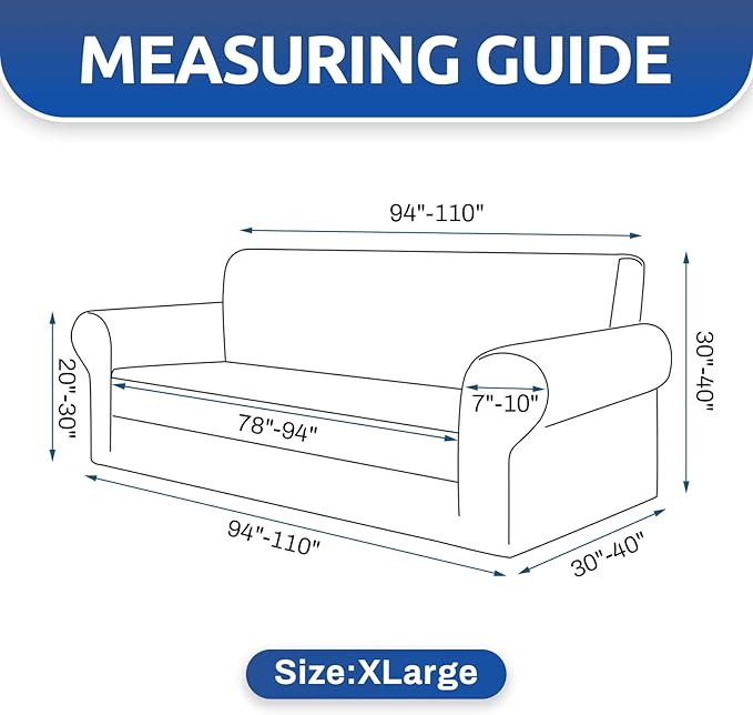 KEKUOU Stretch Oversized Sofa Slipcover 1 Piece Couch Sofa Cover Furniture - Image 3