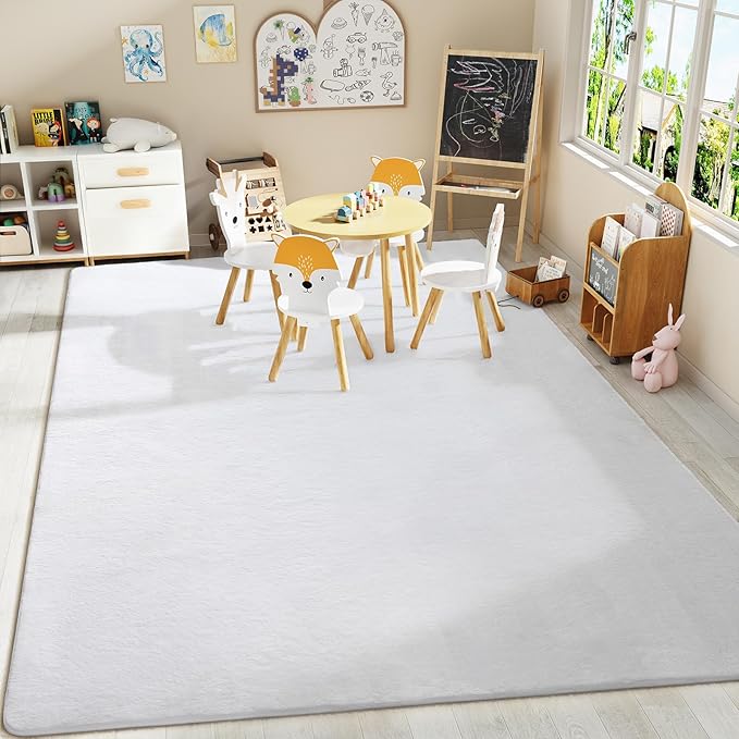 Amearea Modern Area Rugs for Bedroom Living Room, 4x6 Feet White Thickened - Image 9