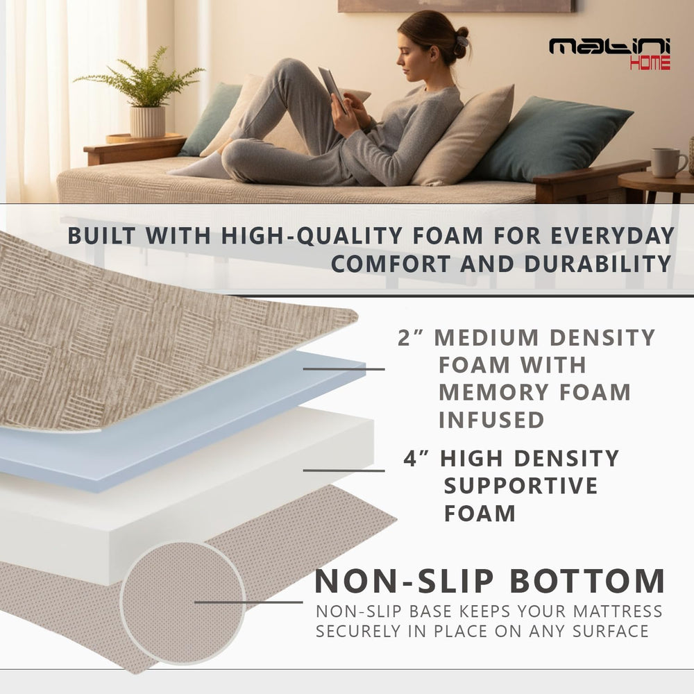 Matini Home Memory Foam Futon Mattress, Foldout Couch Futon Mattress - 54x80 ...