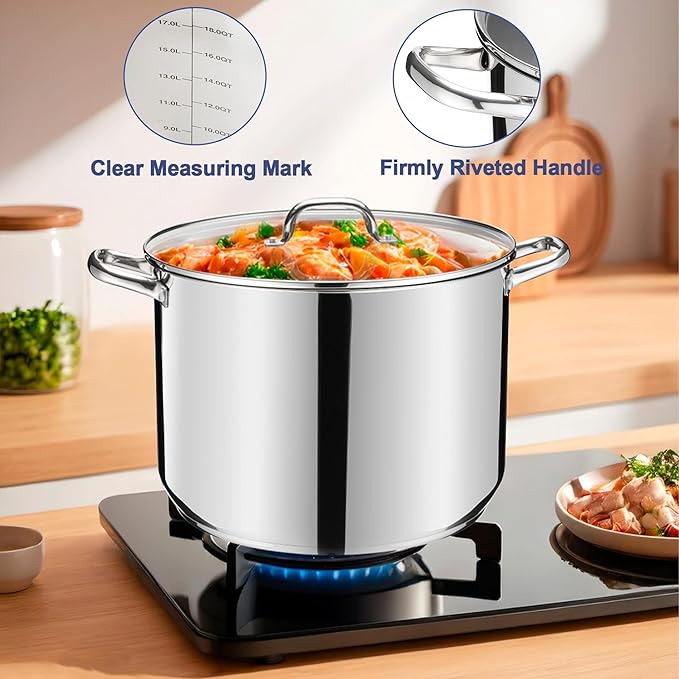 20 QT Stainless Steel Large Stock Pot, LIANYU Heavy Stockpot - Image 6