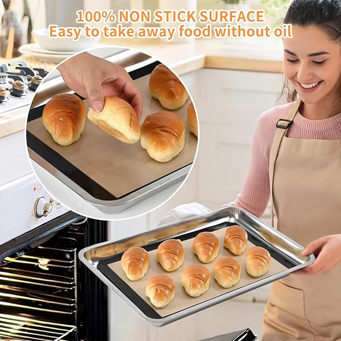 Luckyiren Silicone Baking Mat Set, Non-Stick Reusable Food-Grade Oven Liners - Image 5