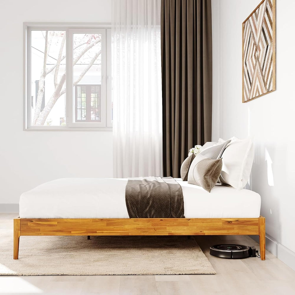 Howizz Camila 14'' Luxury Acacia Wood Bed Frame – Heavy Duty Queen Pl...