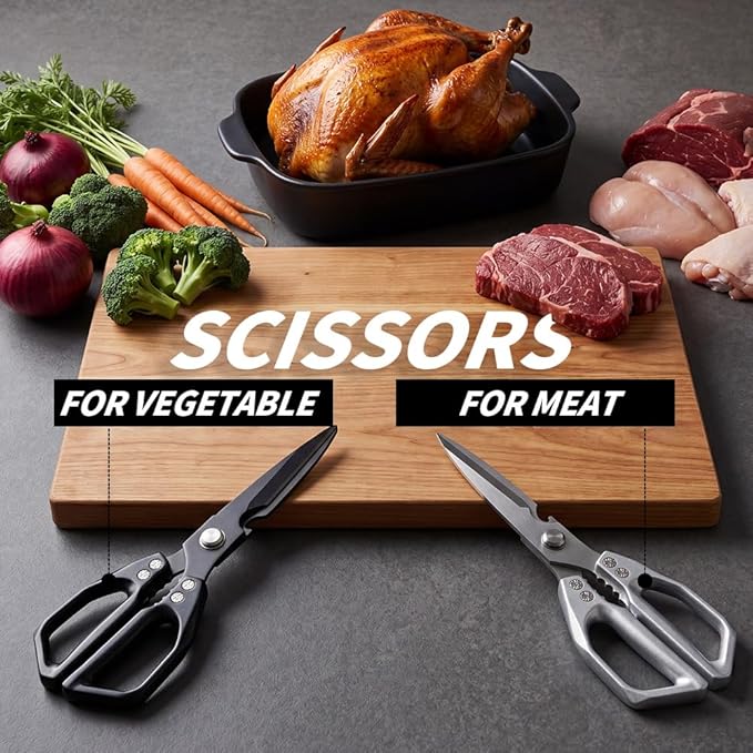 Kitchen Scissors Set 2PCS, Kitchen Shears Heavy Duty Poultry Shear Japan Meat - Image 4