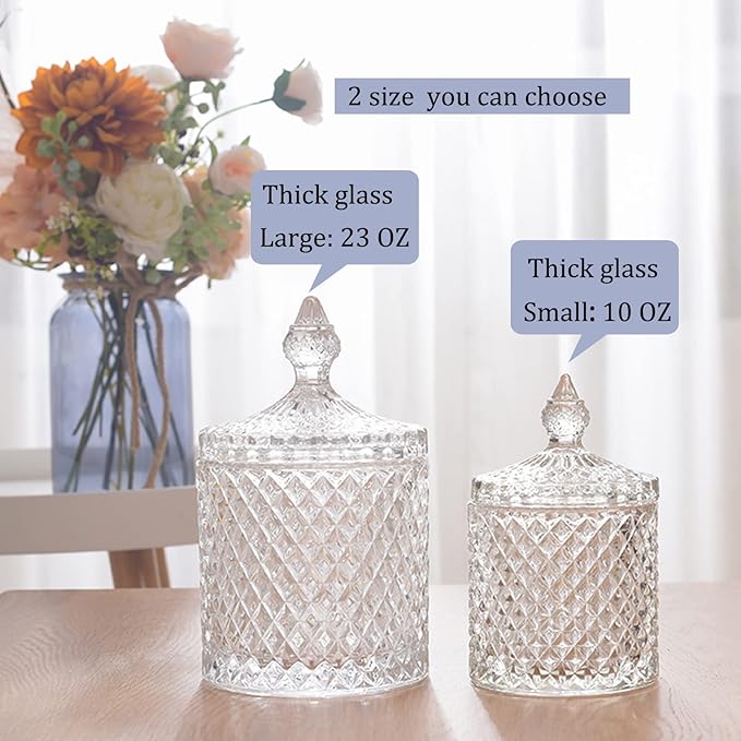 2 Pack Qtip Holder Thick Glass Apothecary Jars - Image 4